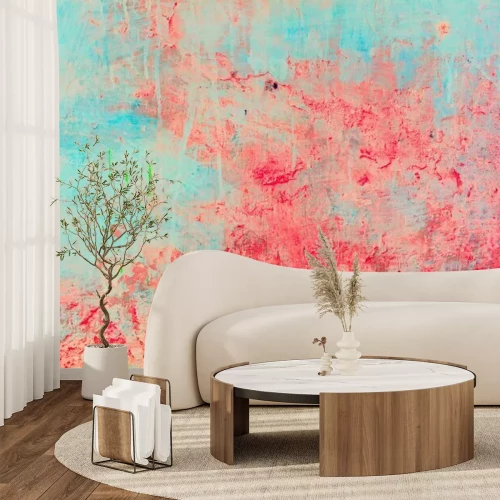 Fototapete Abstrakter rosa-blauer Beton