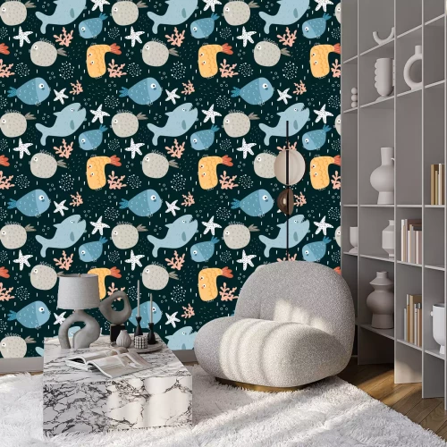 Tapete Märchenfische und Haie