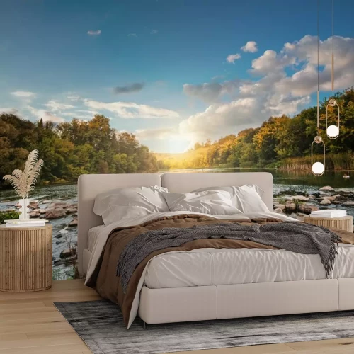 Fototapete Steine im Flusswasser