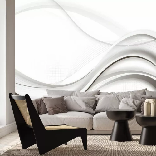 Fototapete Schwarz weiße abstrakte Welle