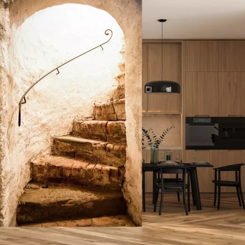 Fototapete Alte Wendeltreppe