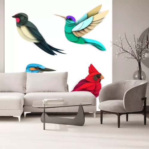 Sticker Vögel für Kinder aus Papier