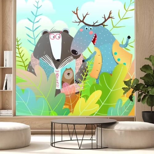 Sticker Tiere beim Lesen