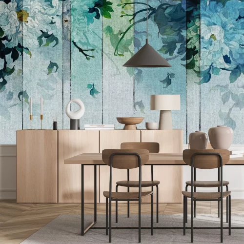 Fototapete Blaue Pfingstrosen