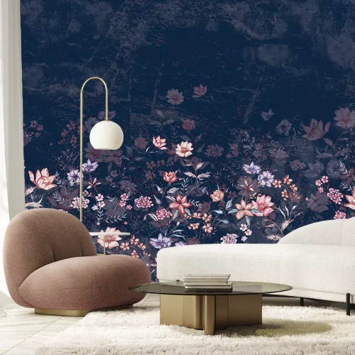 Fototapete Blumen am Nachthimmel