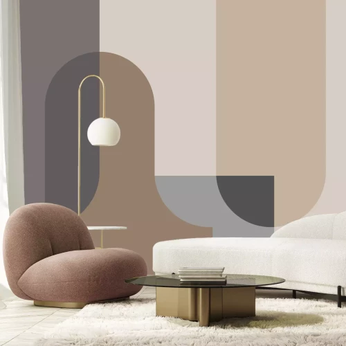 Fototapete Geometrische Blöcke in Brauntönen