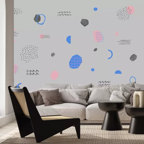 Fototapete Abstrakte Komposition auf grauem Grund