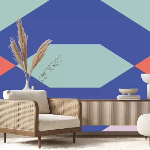 Fototapete Geometrische Figuren mit violettem Schwerpunkt