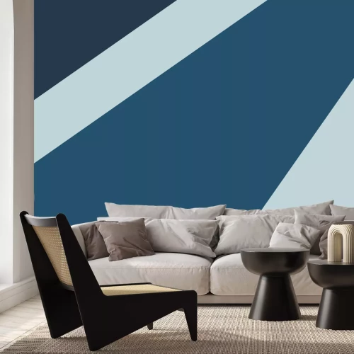 Fototapete Geometrischer Block mit dunkelblauem Detail