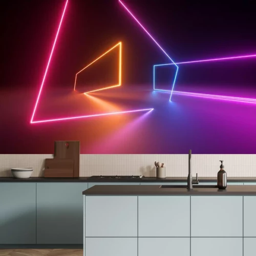 Sticker 3d-Neon-Design auf dunklem Hintergrund