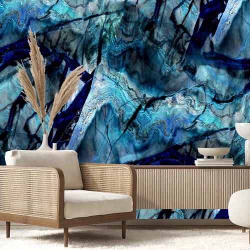 Fototapete Dunkelblauer Mineral - Makroaufnahme