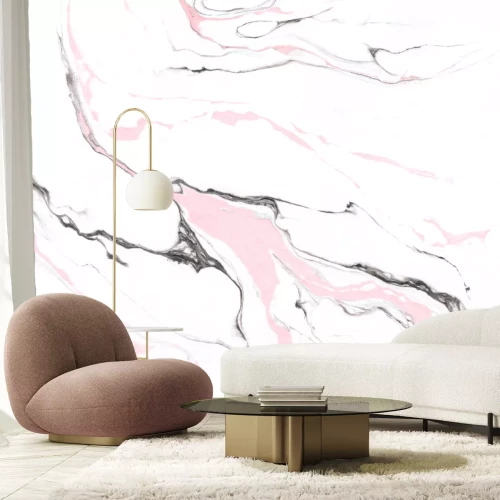 Fototapete Marmor flüssiges Rosa