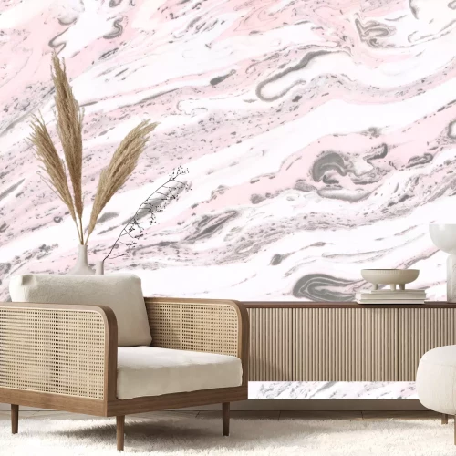 Fototapete Marmor in Rosa- und Grautönen