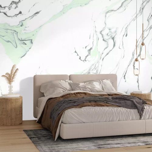 Fototapete Marmor mit grünem Akzent