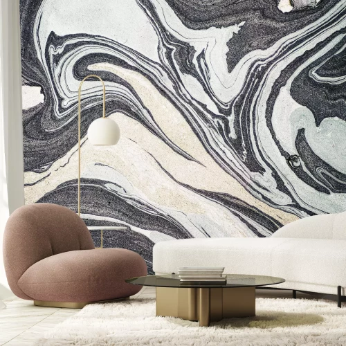 Fototapete Stahlfarbener Marmor