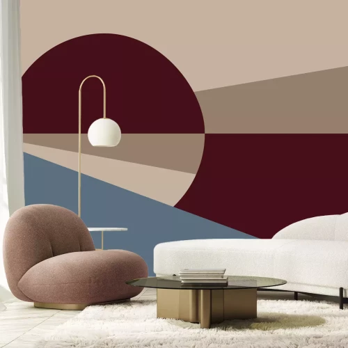 Fototapete Ring und Dreiecke in Herbstfarben