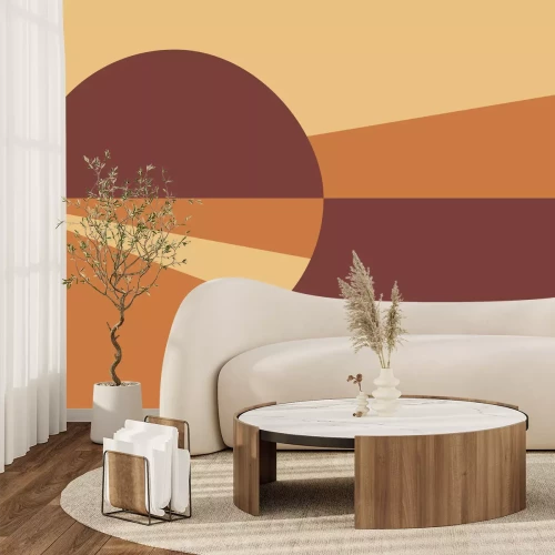 Fototapete Ring und Dreiecke in Orangetönen