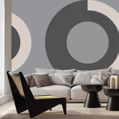 Fototapete Ringe auf grauem Grund