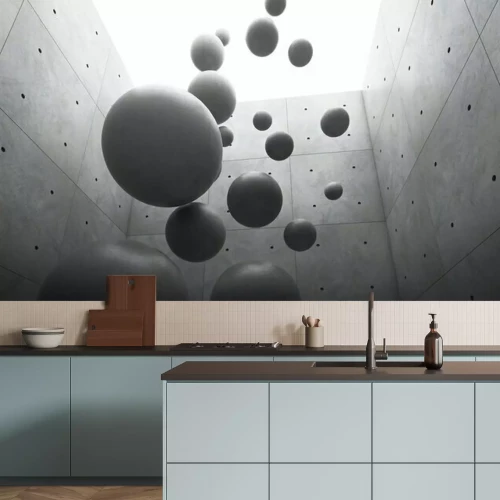 Fototapete Fallende Betonkugeln