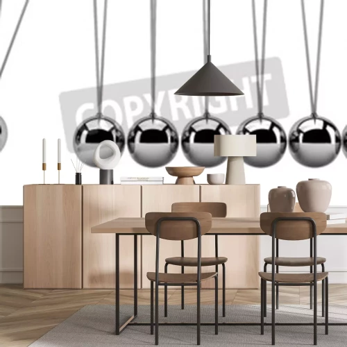 Fototapete Newton Kugeln auf weißem Hintergrund