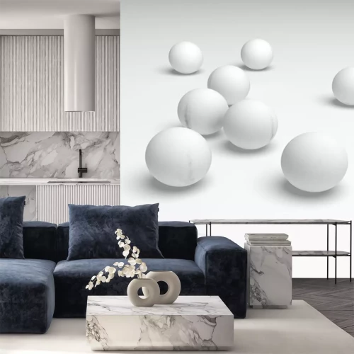Sticker Weiße Kugeln auf dem Tisch