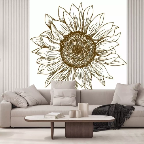 Sticker Zeichnung einer Sonnenblume