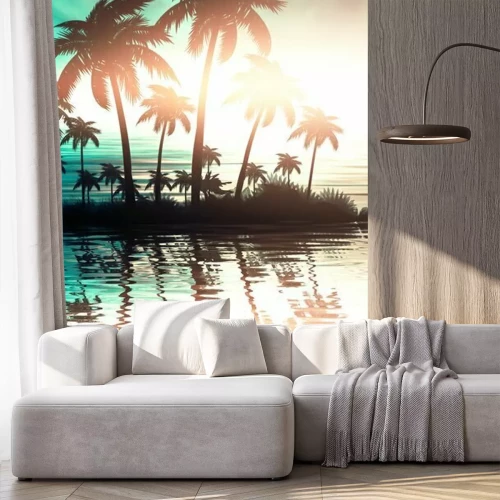 Fototapete Silhouetten von Palmen