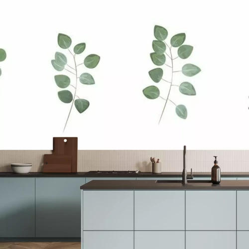 Sticker green leaves in the style of watercolor