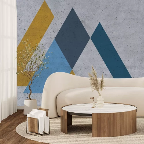 Fototapete Sequenz mit bunten Dreiecken im industriellen Stil