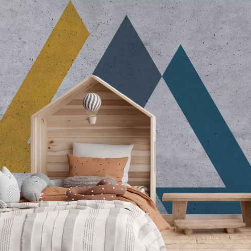 Fototapete Sequenz mit bunten Dreiecken im industriellen Stil