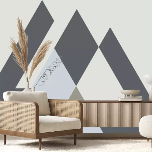 Fototapete Sequenz mit grauen Dreiecken