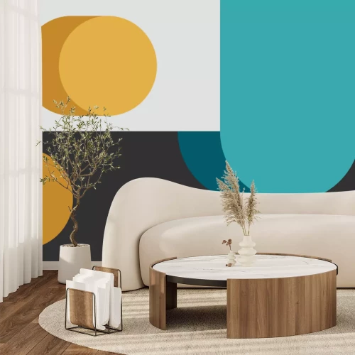 Fototapete Türkisgelbe Komposition