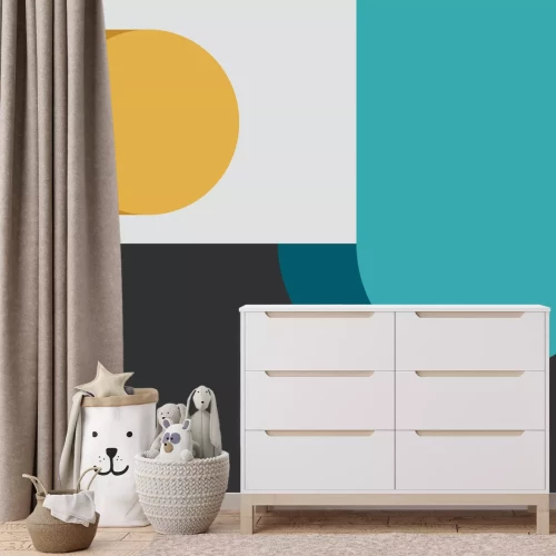 Fototapete Türkisgelbe Komposition