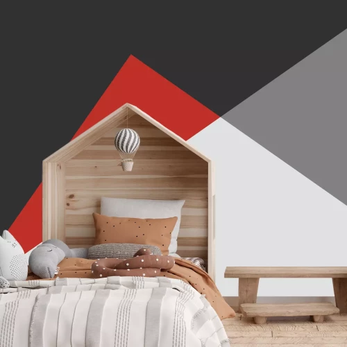 Fototapete Ungleichseitie Dreiecke mit schwarzem Schwerpunkt