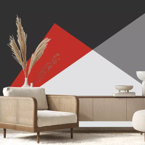 Fototapete Ungleichseitie Dreiecke mit schwarzem Schwerpunkt