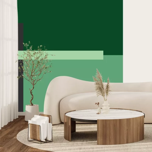 Fototapete Vierecke in Grün