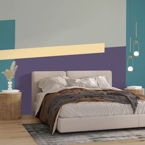 Fototapete Vierecke mit violettem Schwerpunkt