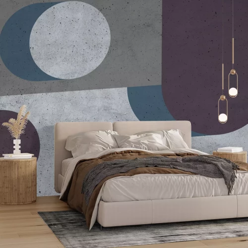 Fototapete Vierfarbige Komposition mit Betonstruktur