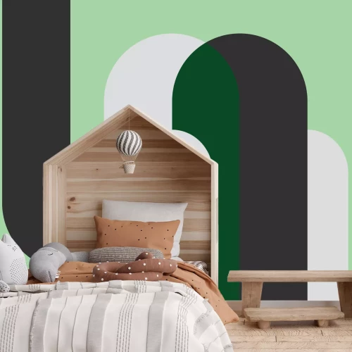 Fototapete Zylindrische Figuren mit einem grauen Element