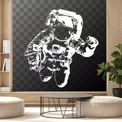 Sticker Astronaut im Raumanzug weiße Grafik