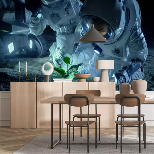 Fototapete Astronauten mit Pflanze