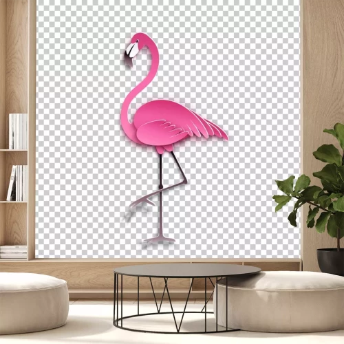 Sticker Pink Flamingo auf einem leeren Hintergrund