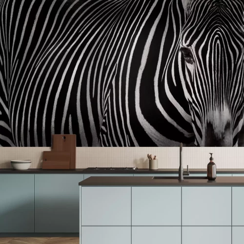 Fototapete Auge des Zebras auf dem Foto