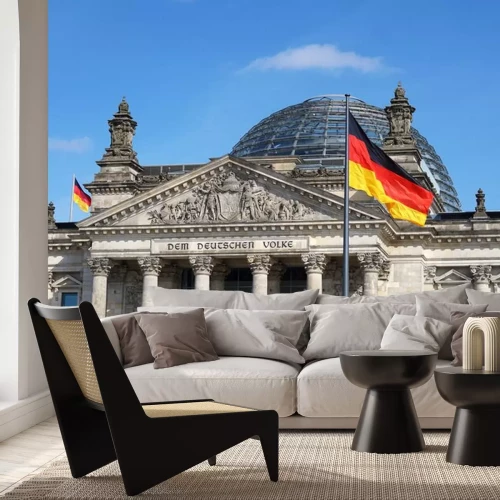 Fototapete Berlin Architektur und Flagge