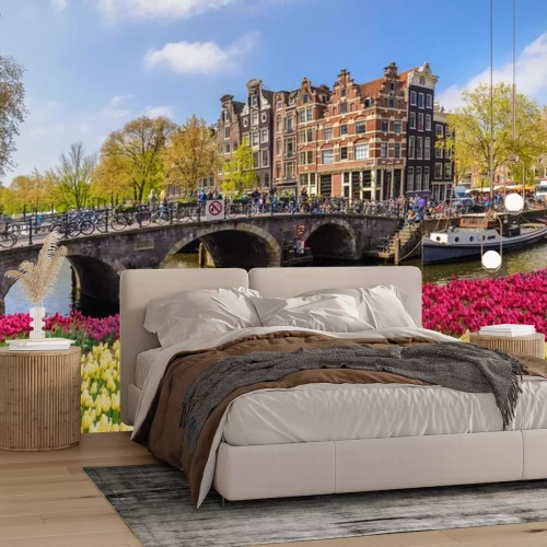 Fototapete Brücke in Amsterdam