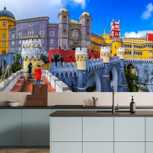 Fototapete Bunter Palast in Lissabon