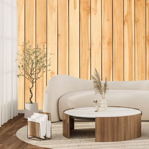 Fototapete Helle vertikale Holzbretter