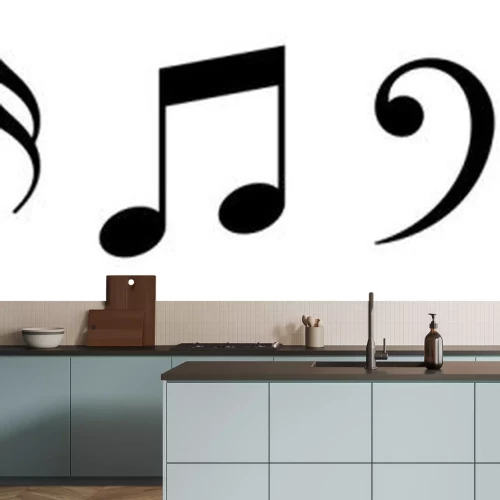 Sticker Musikalische Symbole Notenschlüssel und Noten