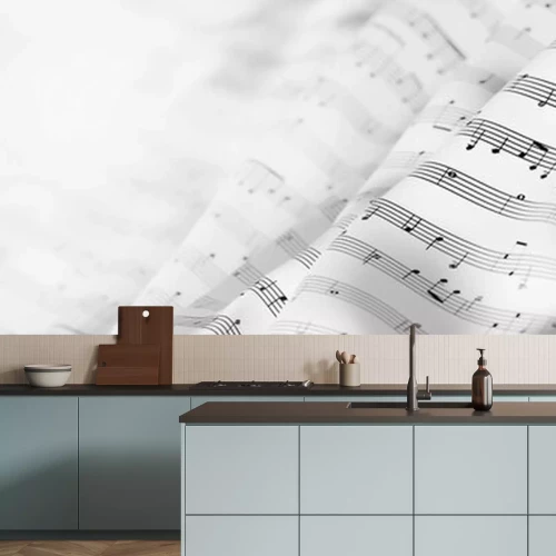 Fototapete Noten auf den fünf Notenlinien