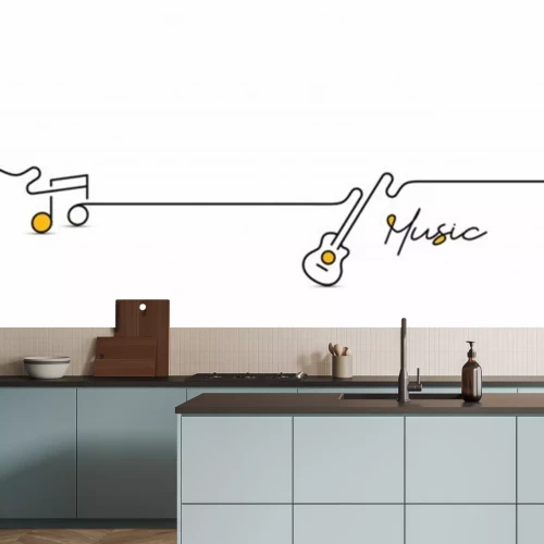Sticker Einzelnoten Gitarre und Violinschlüssel